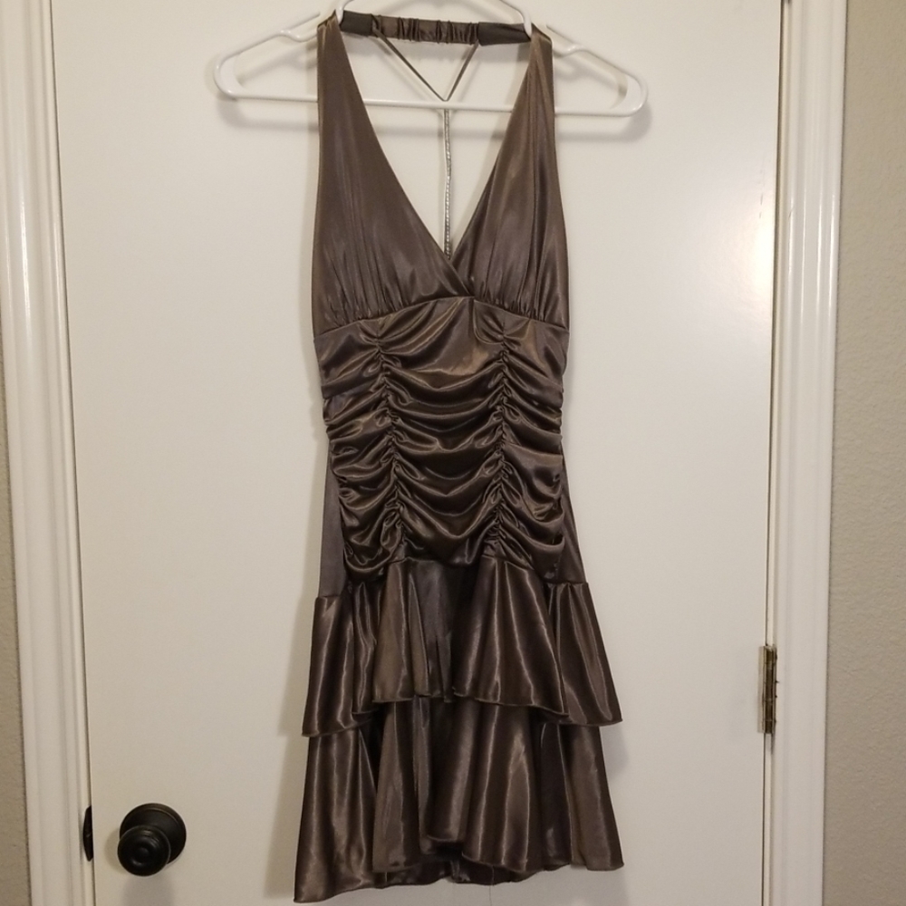 Taupe halter top dress